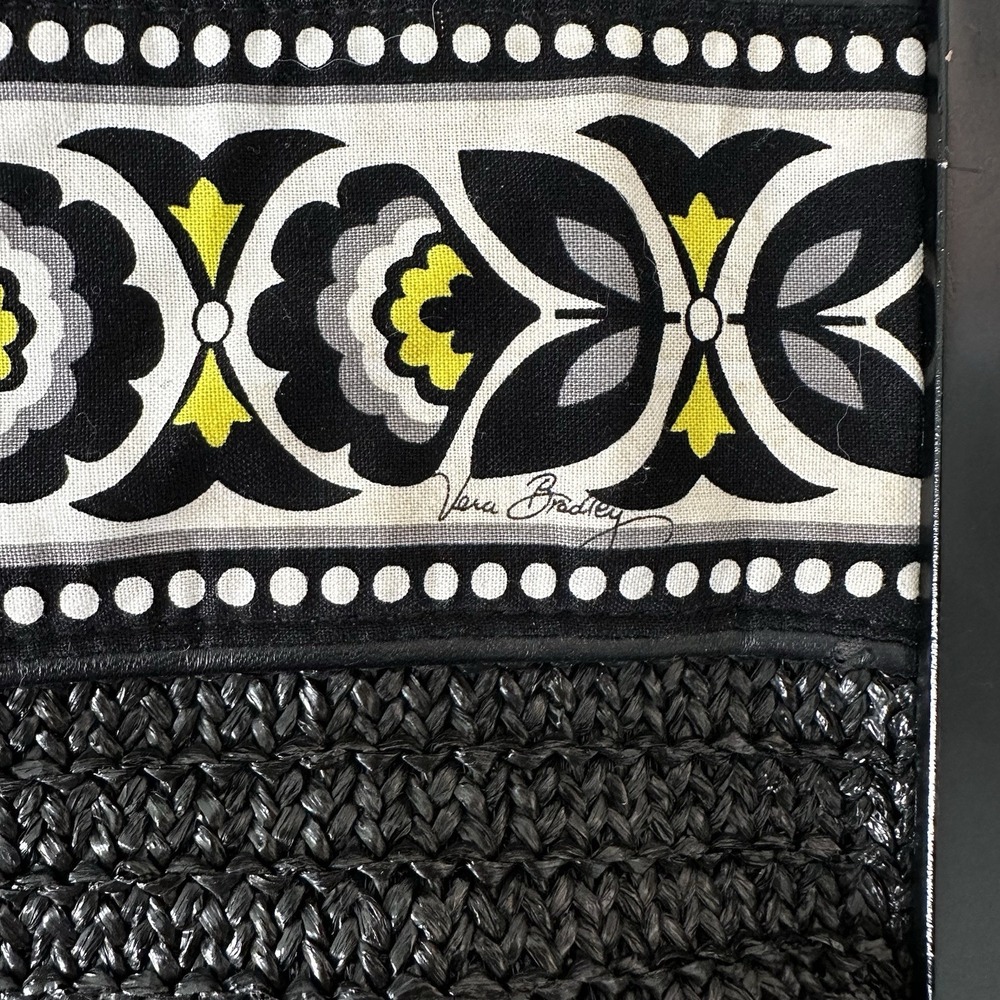 Vera Bradley Black And White Straw Clutch Bag - Picture 5 of 8